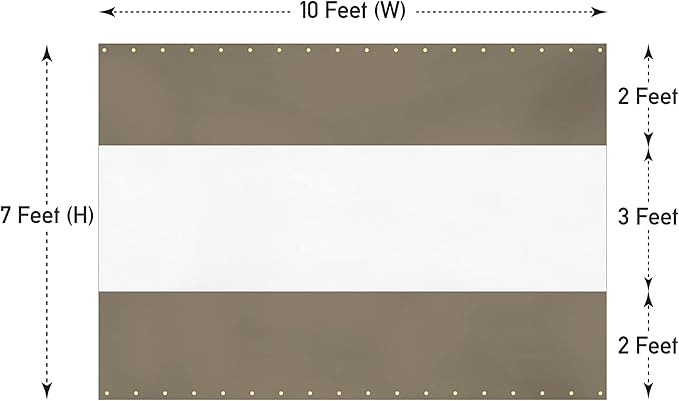 Covers & All Outdoor Clear Panel Curtain, 12 oz Vinyl Outdoor Curtains for Patio, Weather Resistant Waterproof Tarp with Brass Grommets for Pergola, Porch, Gazebos, Balcony (7'H x 10'W Feet, Beige)
