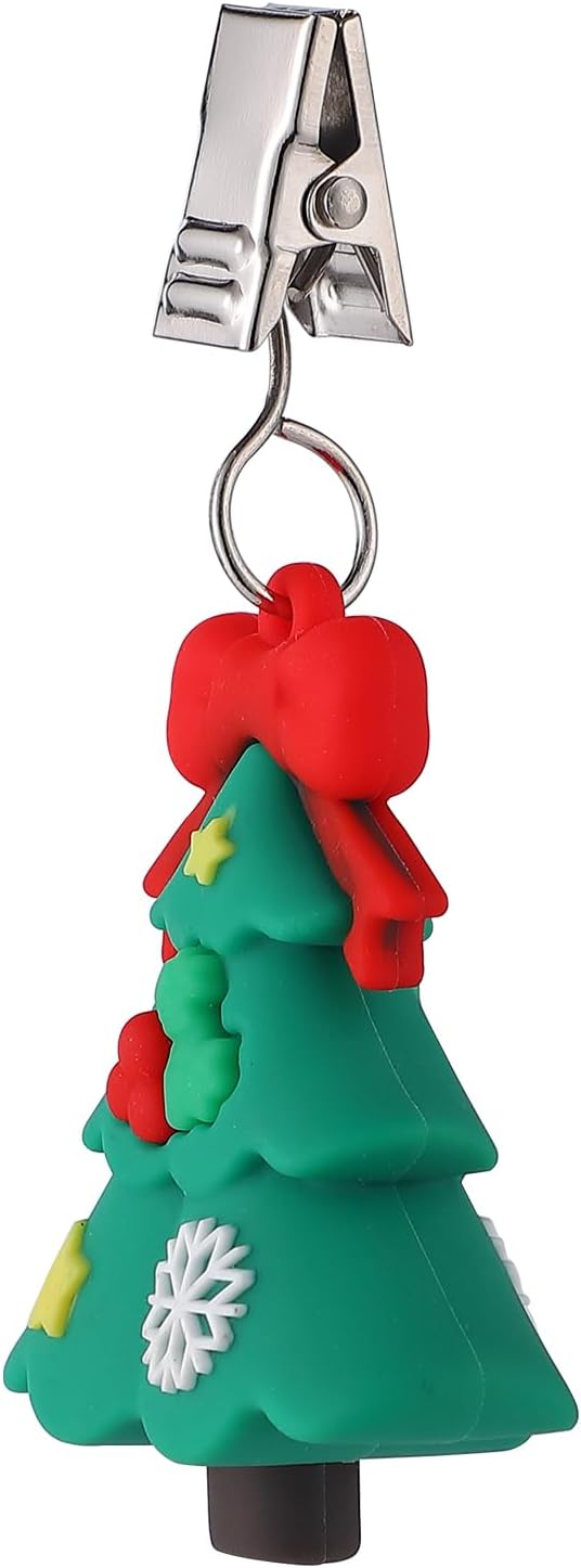 TwoFish Home Set of 4 Xmas Tree Tablecloth Weight Clamps Xmas Tree Style Decoration Tablecloth Weight Clamps Pack of 4