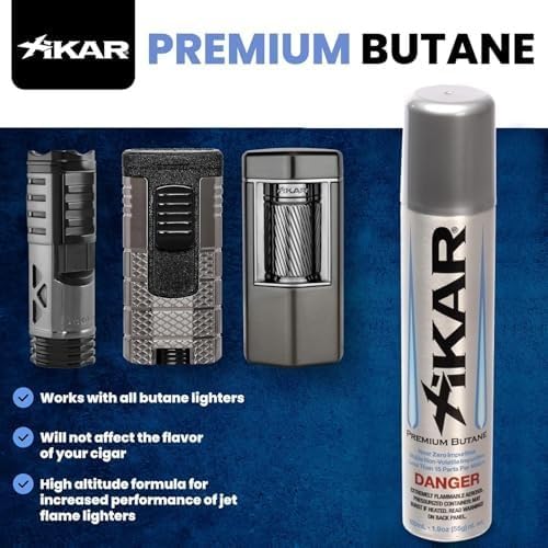 Xikar Premium Butane Fuel Refill with 0 Impurities 1.9oz 4 Pack (100ml) - Premium Quality Fuel for Jet Flame Lighters and Torches - High Altitude Formula
