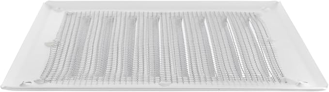 Square Ventilation Grille / 5" x 5" Inch Inside Measurement/White Metal Air Vent Louver - Inside/Outside use / 6.5" x 6.5" Inch Outer Measurement