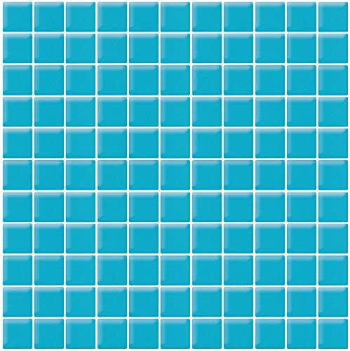 1"x1" Sea Blue Matte Finished Glass Mosaic Tile (9.67 Sq ft- Box of 10 Sheets)