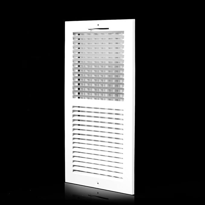 16x8 Vent Register [Duct Opening], Vent Covers for Home Ceiling, Two-Way Ventilation Register, Adjustable Solid Steel Wall Register Vent Cover(16"W x 8"H [Duct Opening])