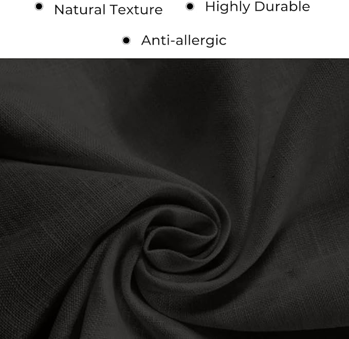 D'Moksha Homes Linen Black Table Runner 72 Inches Long - 100% Pure Linen 14 x 72 Inch Table Runner for Dining, Winter, Holiday - Machine Washable