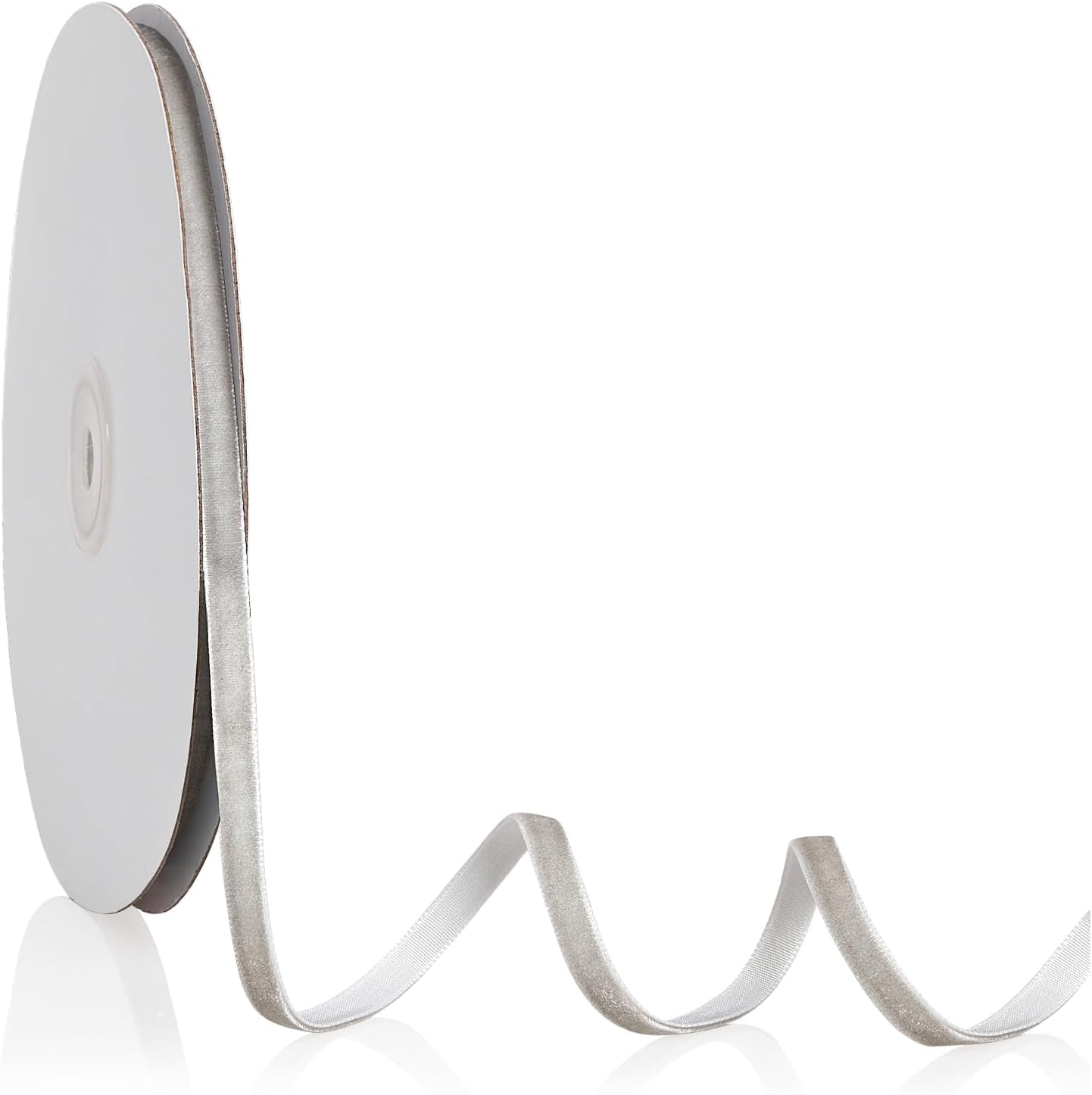 1/4" X 20 Yards Silver Grey Velvet Ribbon for Christmas Tree Wreath Decoration Handmade Crafts Ornaments Gift Wrapping & Bow Making