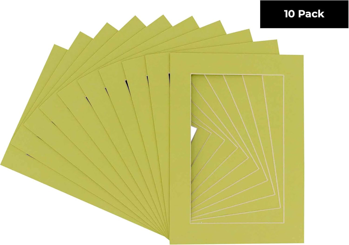 5x7 Mat for 8.5x11 Frame - Precut Mat Board Acid-Free Show Kit with Backing Board, and Clear Bags Pistachio Green 5x7 Photo Matte For a 8.5x11 Picture Frame Matboard for Framing, Pack of 10 Mats
