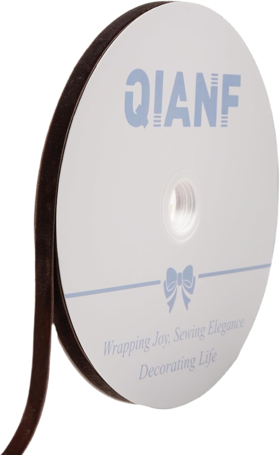 Vintage Brown Velvet Ribbon Chocolate Christmas Ribbon for Gift Wrapping Crafts Christmas Tree Ornaments Garland Decorations, 3/8 Inch X 25Yd