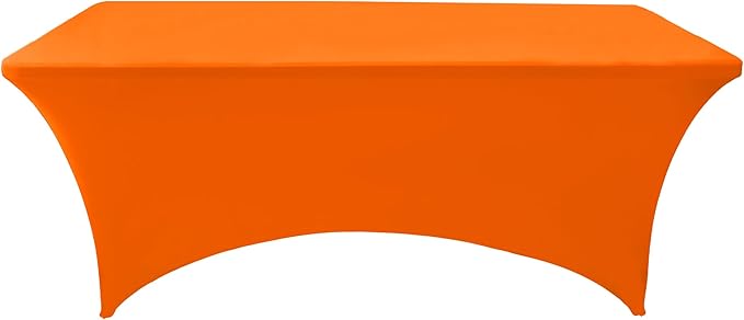 6-Pack 6ft Spandex Table Covers for Rectangle Standard Folding Tables - Wrinkle Resistant Stretch Tablecloths - Ultimate Fitted Table Protector for Parties, Trade Shows, Wedding