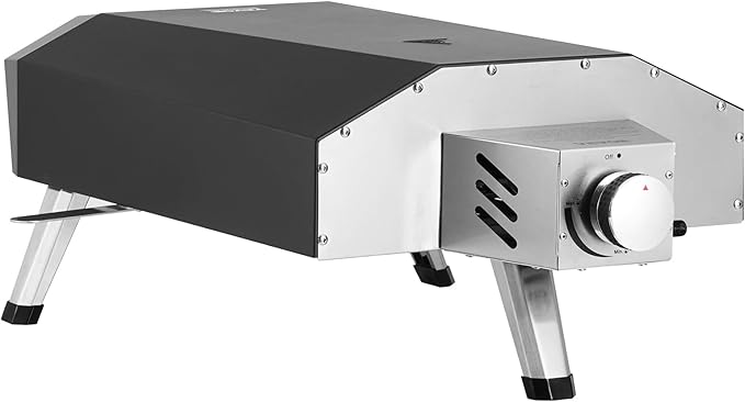 VEVOR Propane Pizza Oven, 13 Inch Gas Pizza Maker with Rotatable Pizza Stone, Portable Pizza Grill with Foldable Leg, Waterproof Carry Bag, Stainless Steel Gas Pizza Cooker for Outside Camp Backyard