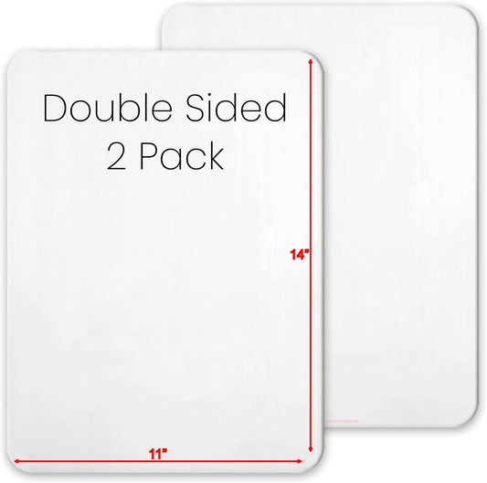 Small White Board, 11 x 14 Dry Erase Board, 2 Small White Boards Dry Erase, Double Sided Whiteboard, Lapboard for Kids, Office and Classroom