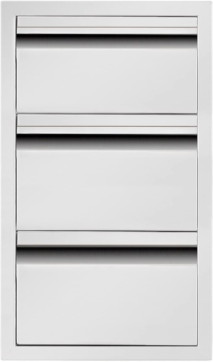 Outdoor Kitchen Double Drawer w/Paper Towel Holder Combo Works with Your Grilling or Prep Zones Flush Mount for Outdoor Kitchen Island, 17" W x 30" H x 21" D