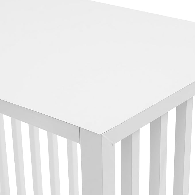 White Air Conditioner Fence with Top Cover, 4 Panels 39.4 "L x 19.7 "W x 27.6" H Privacy Fence Panels for Outside, Freestanding Metal Trash Can Hider Outdoor, No-Dig Air Conditioner Sun Blocker Kit