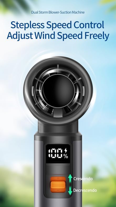 joic 130,000 RPM Powerful 100 Speed Portable Fan, High Speed Turbo Air Blower/Cleaner, 8000mAh Battery Handheld USB C Rechargeable, For Heat Beach Camping BBQ Cooling Hikinh Gift For Men Women Kids