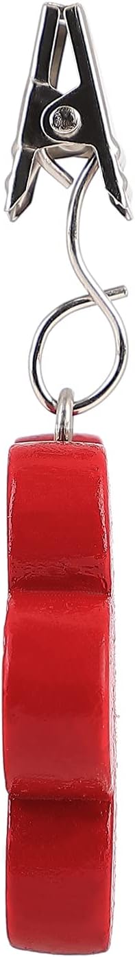 TwoFish Home Set of 4 Red Flower Tablecloth Weights Clips Handicraft Red Flower Tablecloth Clamps Pack of 4