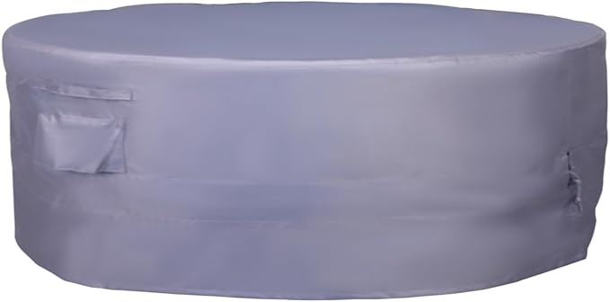 Round Patio Furniture Cover, Heavy Duty and Waterproof for Outdoor Furniture covers, Round outdoor table cover, Patio table cover 96"DIA x 31"H Grey