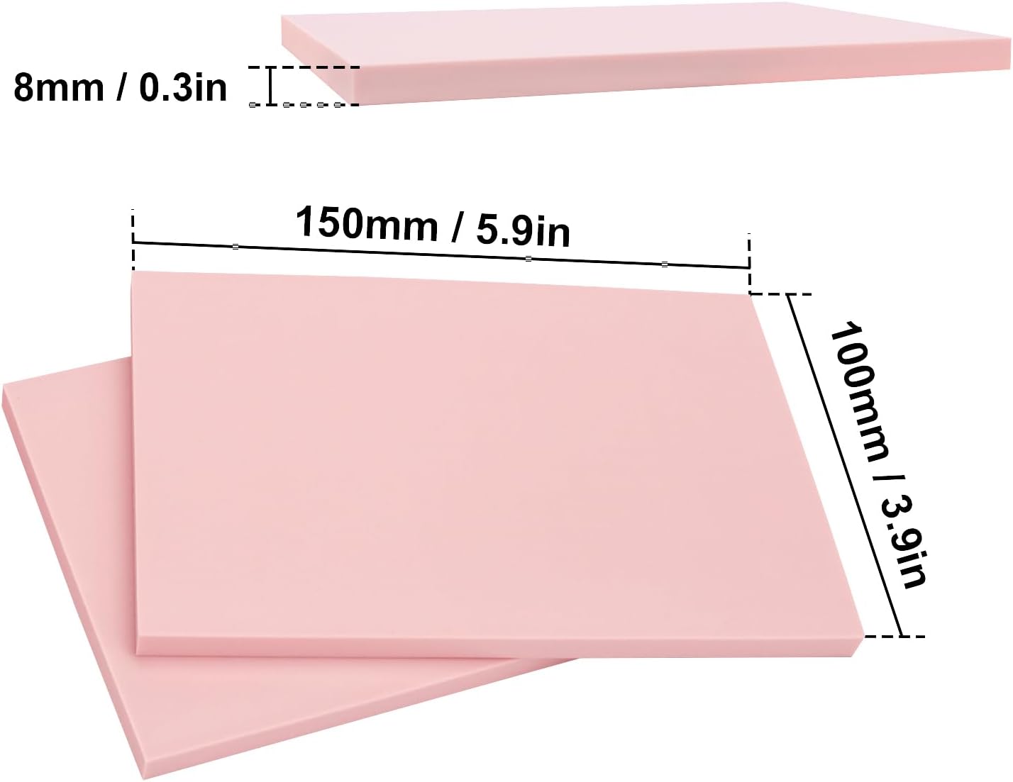 25 Pcs 4"x6" Rubber Linoleum Stamp Carving Blocks for Printmaking, Linocut Artists, Crafts - Light Pink by KUKLIPJIM