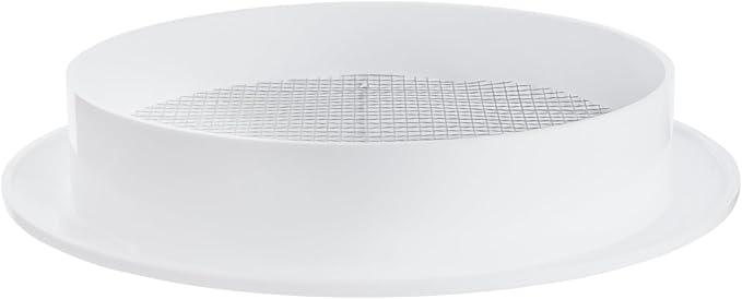 White 5" Inch Round Ventilation Grille with Insect mesh. (Duct 5Ø / Grille 6Ø) Ventilation Applications. Indoor and Outdoor Vent Cover. Available 3 Sizes / 4 Colors.