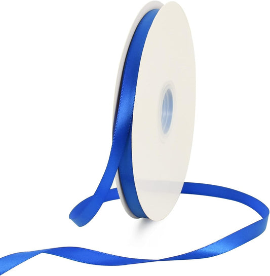 TONIFUL 3/8 Inch x 100yds Royal Blue Satin Ribbon Thin Solid Fabric Ribbons Roll for Gift Wrapping Invitation Floral Hair Balloons Craft Party Wedding Decoration Valentine's Day Bouquet
