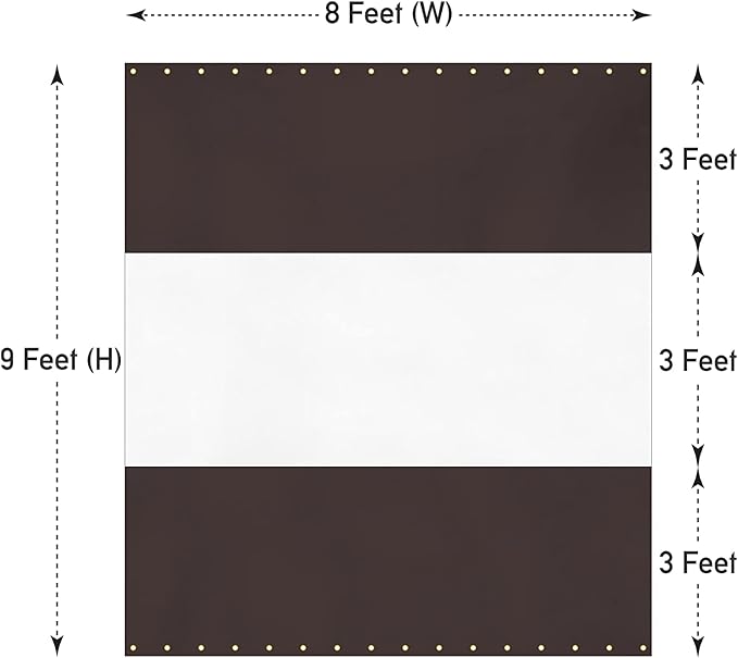 Covers & all Outdoor Clear Panel Curtain, 12 oz Vinyl Outdor Curtains for Patio, Waterproof & Weather Resistant Tarp with Brass Grommets for Pergola, Porch, Gazebos, Balcony (9’ H x 8’ W Feet, Coffee)