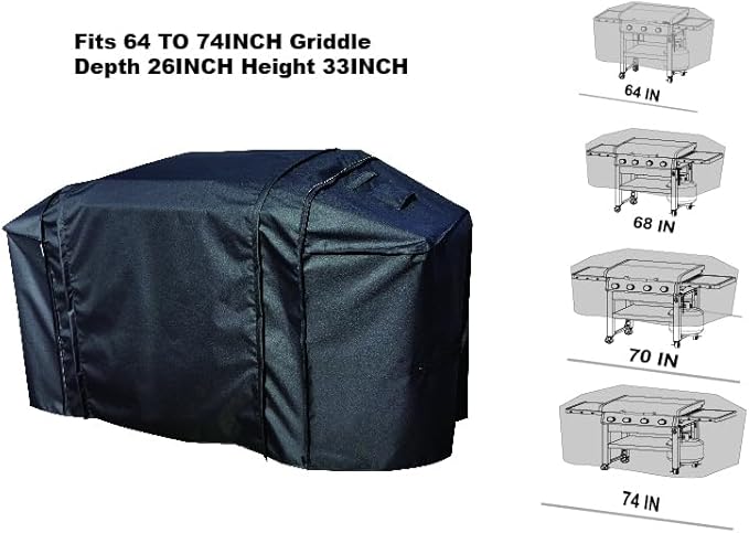 Extension Griddle Cover for All of 36" Griddle,Waterproof 300D*300D Dyed Polyester with TPU Coating; Flat Top Gas Grill Cover, Black