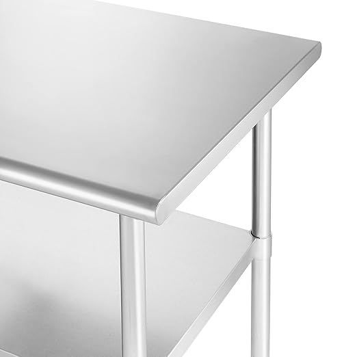 GRIDMANN Stainless Steel Work Table 12 x 30 Inches, NSF Commercial Kitchen Prep Table with Under Shelf for Restaurant and Home