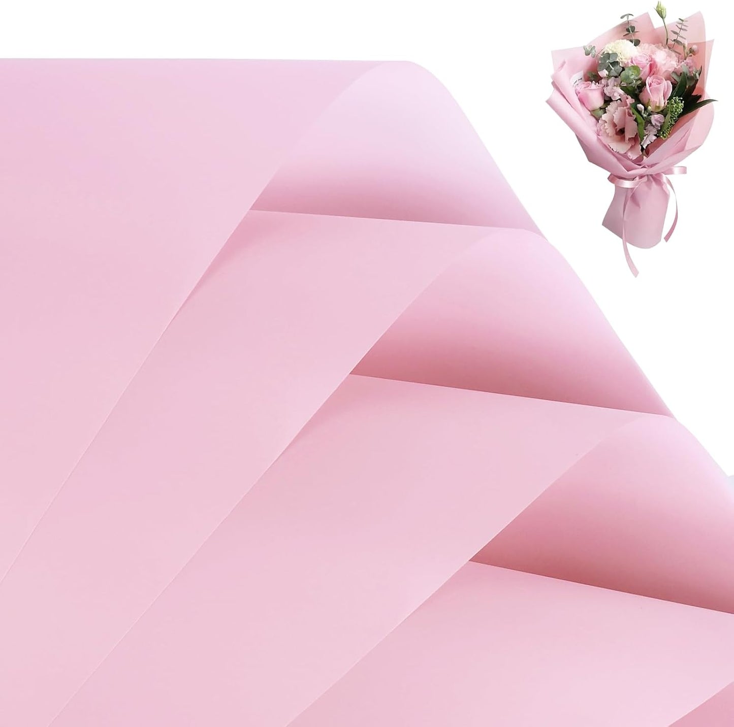 FUHITIM 20 Sheets Flower Wrapping Paper -Waterproof Floral Bouquet Wrapping Paper Used for DIY Crafts, Gift Packaging, Florist Supplies Packaging Paper for Wedding Birthday Gift (Pink)