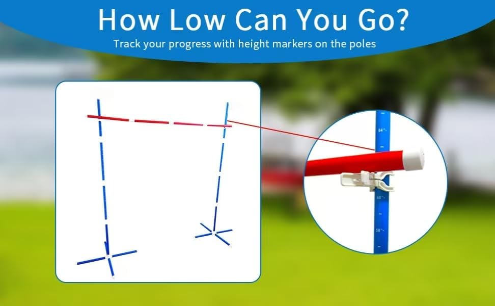 Limbo Game for Kids and Adults, Indoor/Outdoor Limbo Set Party Games Backyard Carnival Games for Family, Beach Lawn Games Camping Luau Birthday Game with Carry Bag