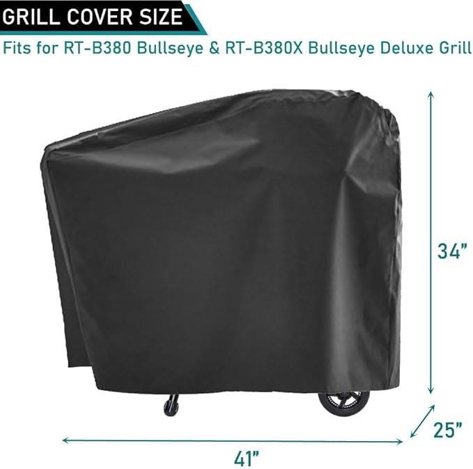 ZJYWSCH Grill Cover for Rec Tec Bullseye RT-B380 RT-B380X Wood Pellet Grill Smoker Outdoor Waterproof for Rectec 380 380X Bullseye Deluxe Pellet Grill Cover Heavy Duty