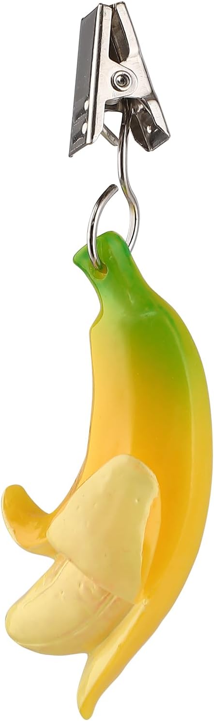 TwoFish Home Set of 4 Resin Banana Tablecloth Weights Clips Handicraft Banana Tablecloth Clamps Pack of 4
