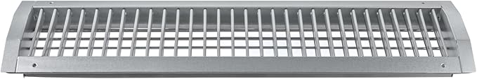 Repa Market 25" x 5" Inch Air Grille for Round Spiral Ducts - Adjustable Double Louvre Blade - Galvanized Ventilation Cover - Side Fit Round Surface Canal Ducting from 9.84" to 35.43" Inches