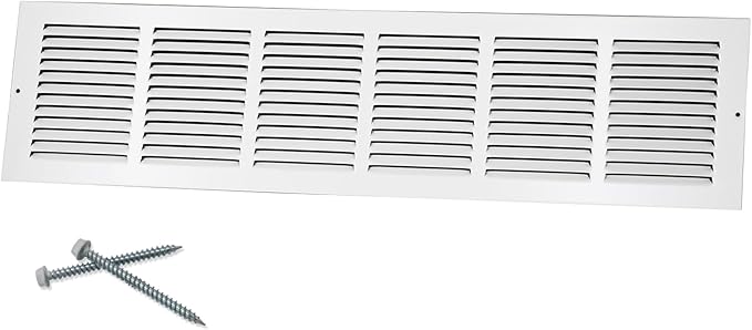 30"W x 6"H [Duct Opening Size] Steel Return Air Grille, Air Return Vent Cover for Ceiling and Sidewall - HVAC Air Vent Covers - [Outer Dimensions: 31.75"W x 7.75"H]