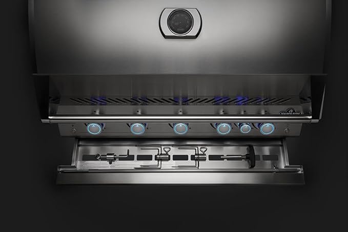 Napoleon Built-In 700 Series 38-inch Natural Gas Grill Head with Infrared Rear Burner - BIG38RBNSS-1-5 Main Burners, Infrared Rear Burner, Stainless Steel, Included Rotisserie Kit