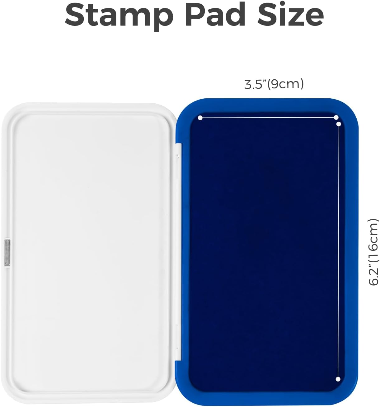Large Stamp Pad - 3.50"x 6.25", Magnetic Lid, Premium Quality Felt Stamp Pad (Blue)