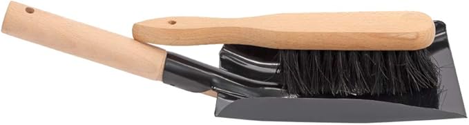 Coal Shovel and Hearth Brush Set Made of Natural Wood and Coco Bristles, Hearth Tidy Set, Fireplace Shovel and Brush, Fireplace Tool Set, Metal Brush Pan Set, Fireplace Tools, Firepit Tools
