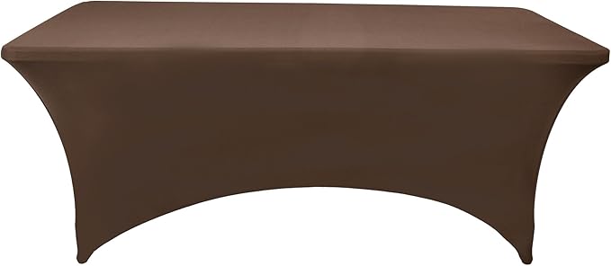 2-Pack 6ft Spandex Table Covers for Rectangle Standard Folding Tables - Wrinkle Resistant Stretch Tablecloths - Ultimate Fitted Table Protector for Parties, Trade Shows, Banquet