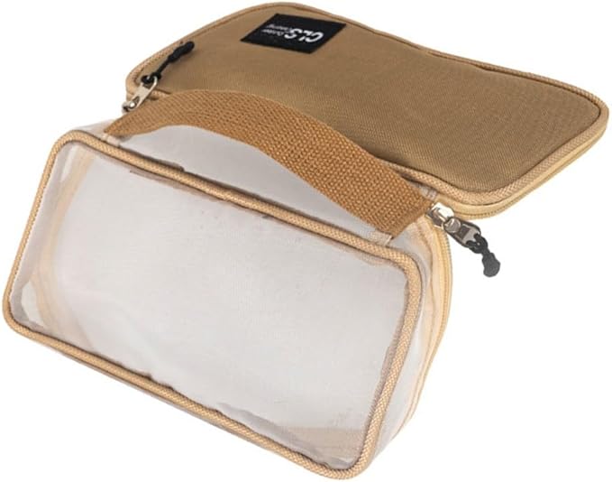 Portable Camping Kitchen Utensil Organizer Roll Bag Outdoor Cutlery Storage Case Tableware Holder for Travel Picnic Backpacking BBQ Hiking Beach Park Activities（Khaki）