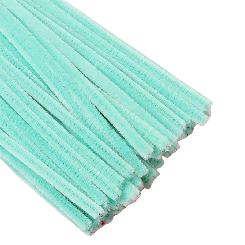 100 Pieces Pipe Cleaners Chenille Stem, Pastel Candy Color Pipe Cleaners Set for Pipe Cleaners DIY Arts Crafts Decorations, Chenille Stems Pipe Cleaners (Light Green)