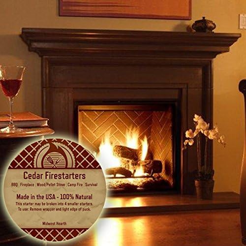Midwest Hearth Cedar Fire Starters (108 Pack - Up to 432 Fires) Made in USA