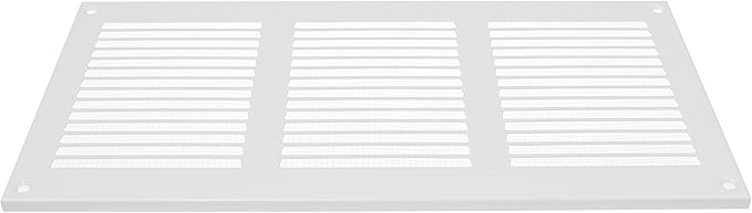 Repa Market 12x6 Inch Air Vent Cover/White Galvanized Steel Louvered Grill Cover with Mesh Screen/Wall or Ceiling Vent/Durable Flush Mount HVAC Register for Indoor and Outdoor Ventilation