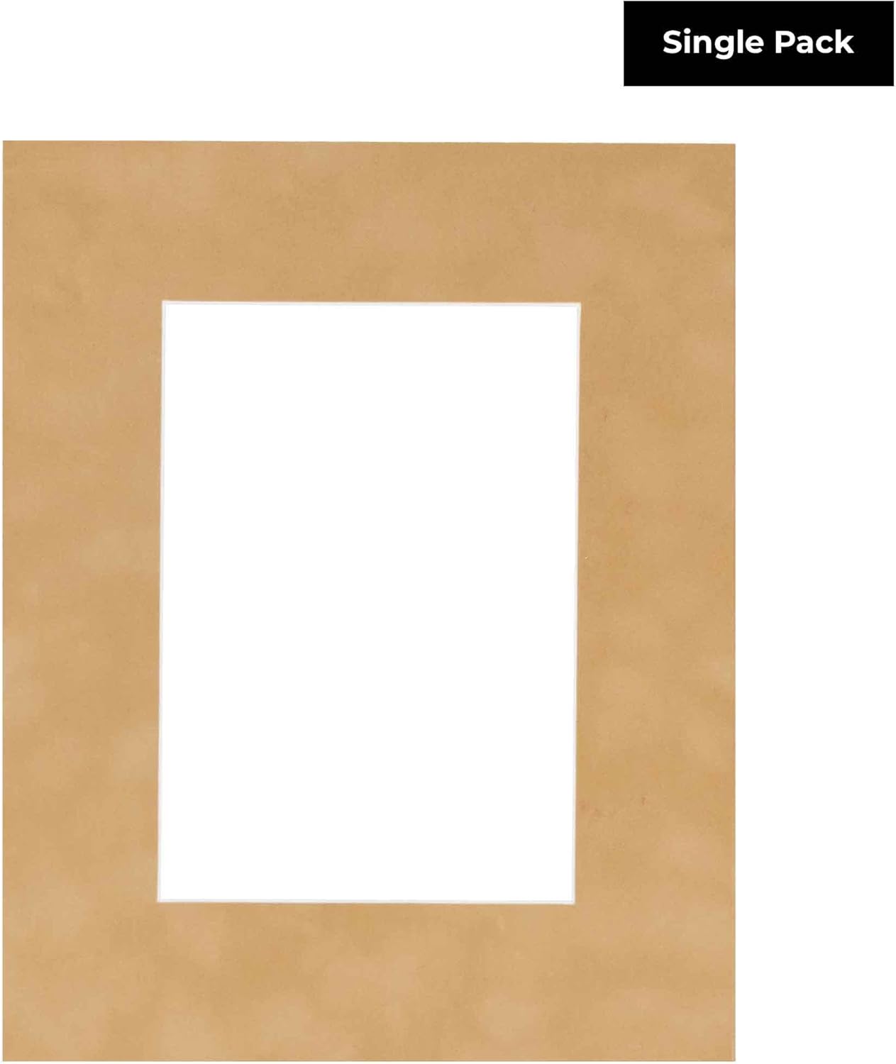 11x14 Mat Bevel Cut for 8.5x11 Photos - Acid Free Beige Suede Precut Matboard With Backing Board and Crystal Clear, Self Seal Photo Mat Bag - For Pictures, Photos, Framing - 4-ply Thickness