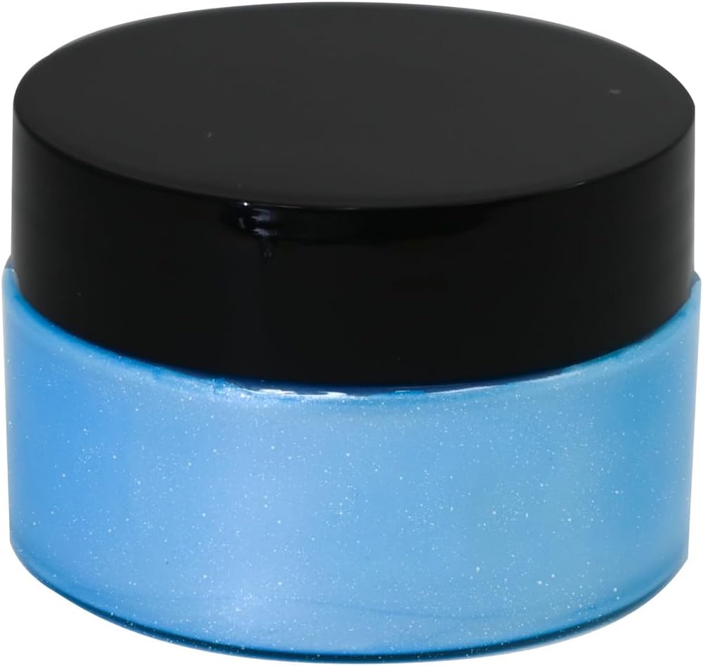 Shimmer Blue Metallic Acrylic Paint Metallic Chalk Paste 1.7oz/50ml, Ideal for Wood/T-Shirts/Glass/Stone, DIY Crafts Projects Glitter Pearlescent Golden Pigment Suitable for Beginners Artists