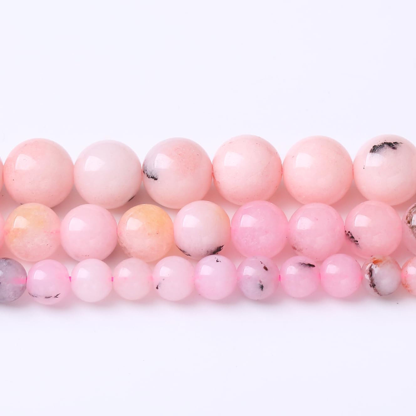 60PCS 6MM Natural Pink Opal Stone Beads for Jewelry Making DIY Energy Stone Healing Power Bracelet 15"