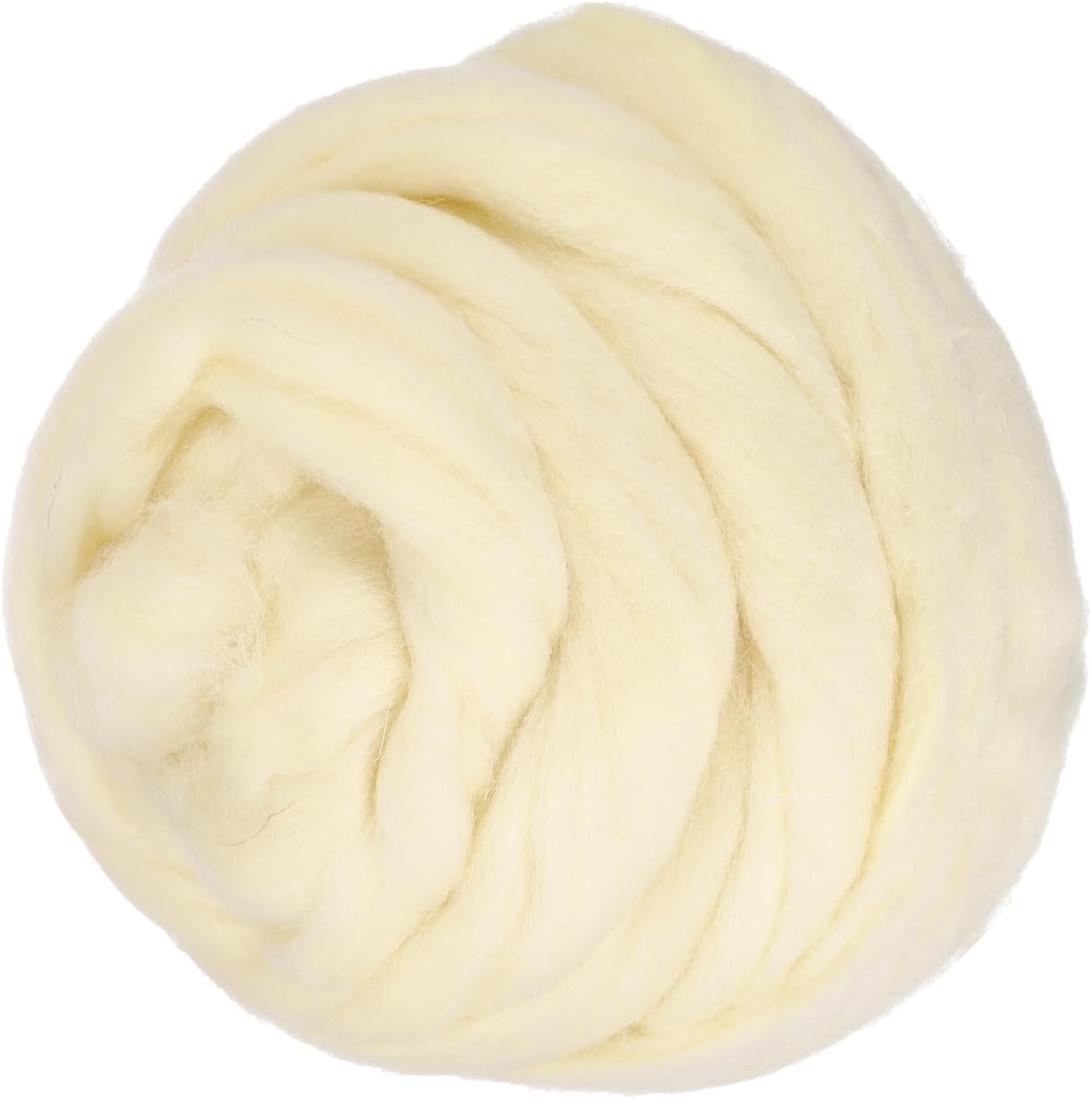 PATIKIL Wool Roving Yarn, 150G/5.3OZ Soft Felting Wool Pure Chunky Roving Yarn Bulk for Needle Felting Knitting Blanket Spinning Weaving DIY Craft, Beige