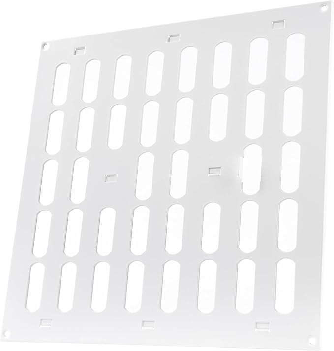 Vent Systems 12" x 12" Inch (Outer Dimensions) Metal Air Vent Grille - White Adjustable Register Vent Cover - Open/Close Air Supply Intake Wall Vent - Heating/Cooling Ceiling Grille for House, Garage