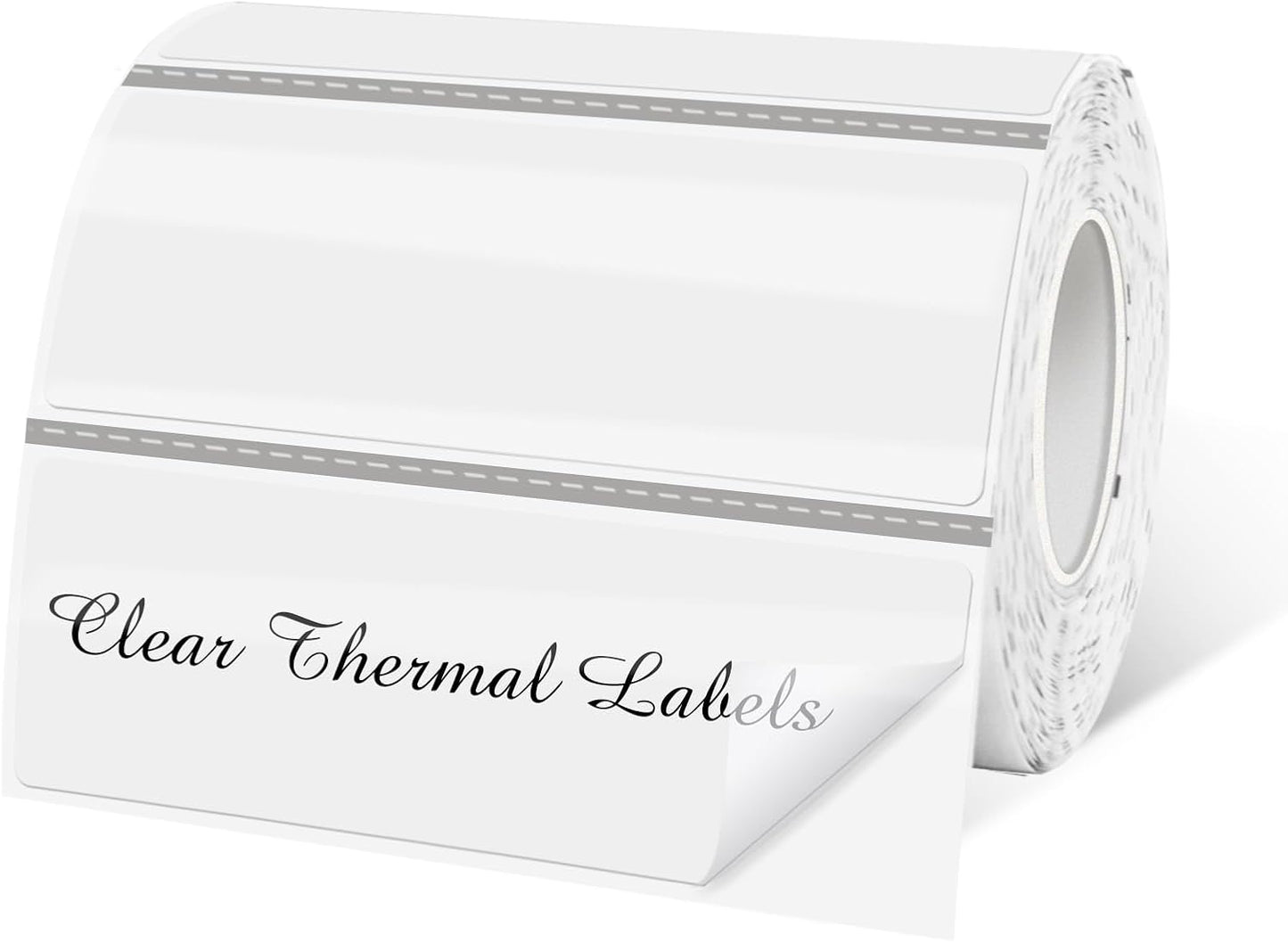 1" x 3" Transparent Thermal Label Stickers,Waterproof Thermal Printer Sticker Labels for Gift Wrapping, Self-Adhesive Name Price Tag DIY Custom Logo Design (500 pcs,Clear)