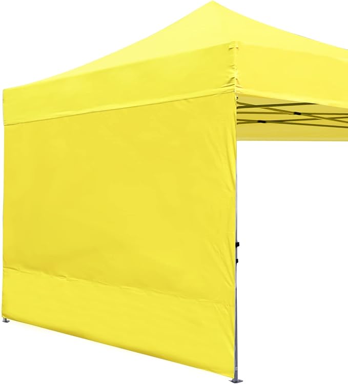ABCCANOPY Instant Canopy SunWall 10x10 FT, 1 Pack Sidewall Only, No Frame or Top, Yellow