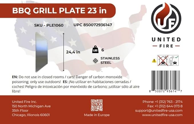 Stainless Steel Grill Griddle Plate – 23" Square Plancha Top, 4 mm Heavy Duty, Food-Grade Stainless Steel – Fits Fire Pits & Barrels – Fire Bowl Not Included (23" Square Griddle Plate)