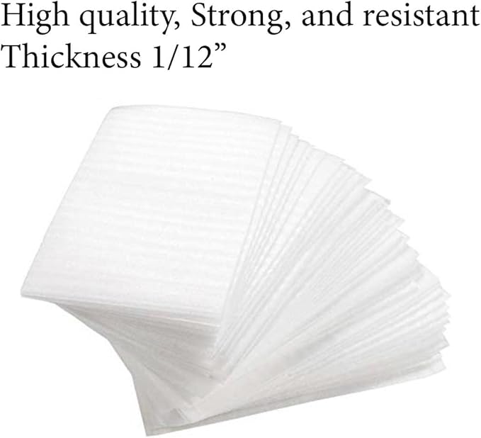 50 Cushion Foam Pouches 7-1/2" X 12", Foam wraps cup pouches, Protect mug, Glasses, China, and Dishes, Packing supplies, Packing Cushioning Supplies for Moving (50 PACK) (50 Count)