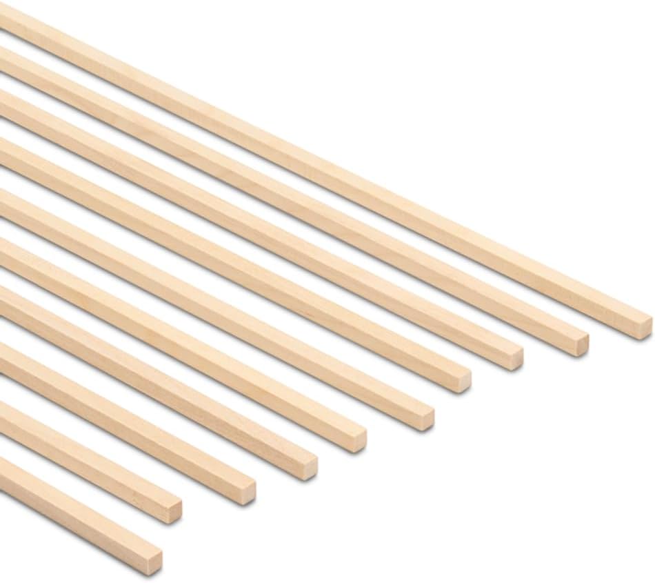 DIY Wooden Square Dowel Rod 3/16-inch x 36 Pack of 25 Hobby Wood Sticks for Crafts, Wood Trim & Architecture Model Making, by Woodpeckers