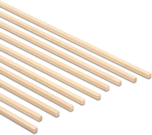 DIY Wooden Square Dowel Rod 3/16-inch x 36 Pack of 25 Hobby Wood Sticks for Crafts, Wood Trim & Architecture Model Making, by Woodpeckers