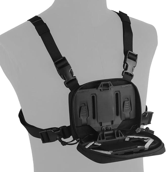 FoldPanel Tactical Chest Vest Pouch Set, Chest Rig Phone Mount as 4.7-6.7" Phone Plate Carrier Accessory with Pouch Cover